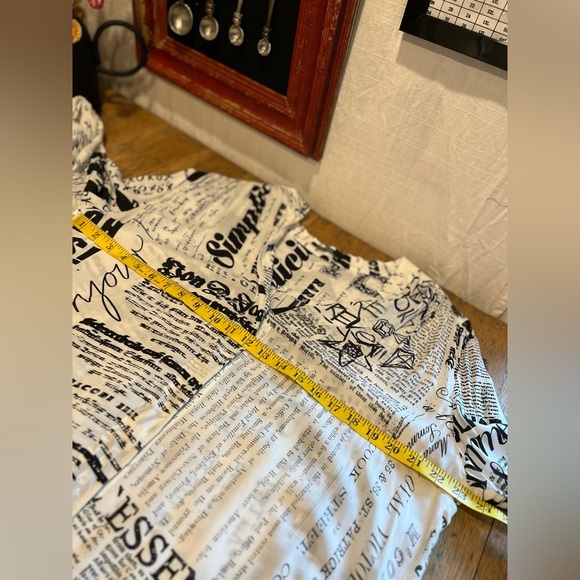 🖤 MARC AUREL – Black & White Graphic Print Blouse – Size 42 - Picture 4 of 11